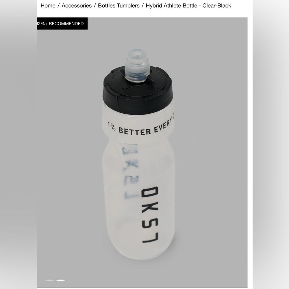LSKD Athlete Bottle in Black Smoke Grey NWT
